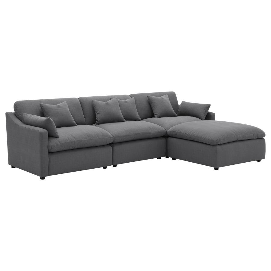 Hobson - Upholstered Armless Chair - Charcoal Stationary Chair modern furniture Contempo Furniture