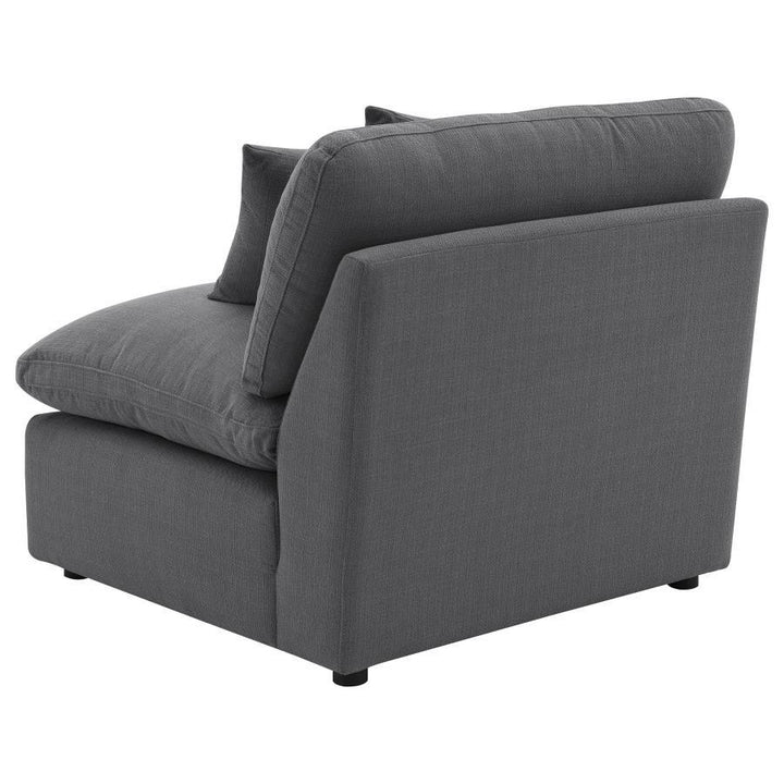 Hobson - Upholstered Armless Chair - Charcoal Stationary Chair modern furniture Contempo Furniture