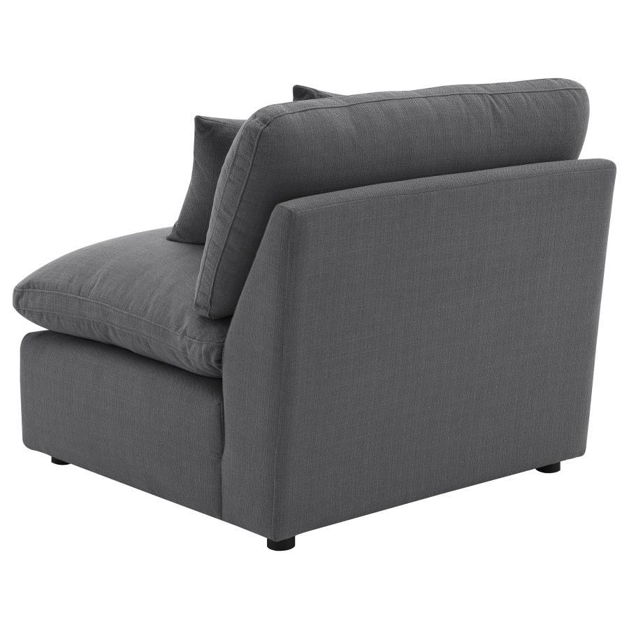 Hobson - Upholstered Armless Chair - Charcoal Stationary Chair modern furniture Contempo Furniture
