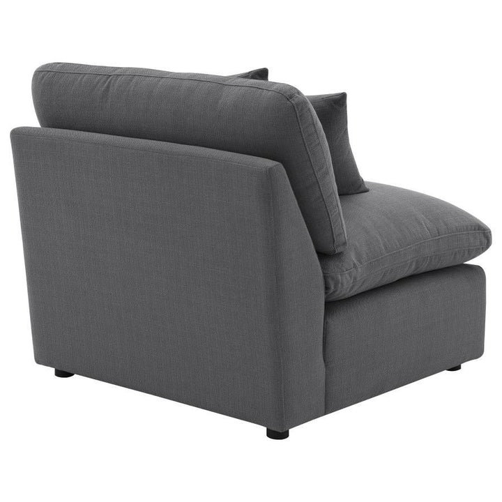 Hobson - Upholstered Armless Chair - Charcoal Stationary Chair modern furniture Contempo Furniture