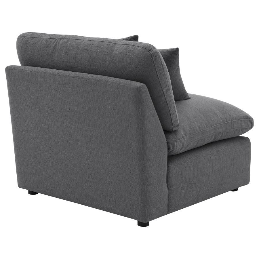 Hobson - Upholstered Armless Chair - Charcoal Stationary Chair modern furniture Contempo Furniture