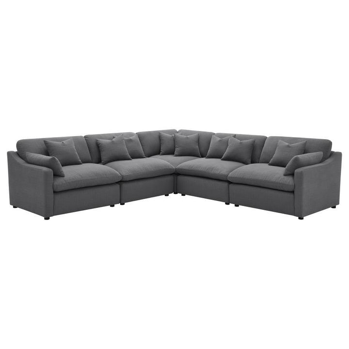 Hobson - Upholstered Armless Chair - Charcoal Stationary Chair modern furniture Contempo Furniture
