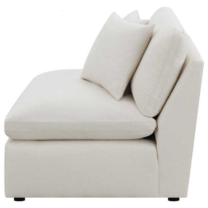 Hobson - Upholstered Armless Chair - Ivory Stationary Chair modern furniture Contempo Furniture