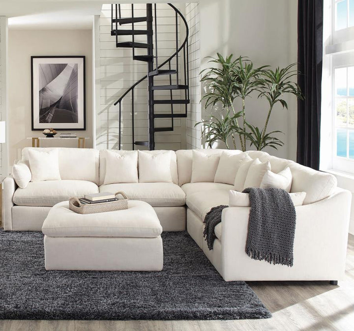 Hobson - Upholstered Armless Chair - Ivory Stationary Chair modern furniture Contempo Furniture