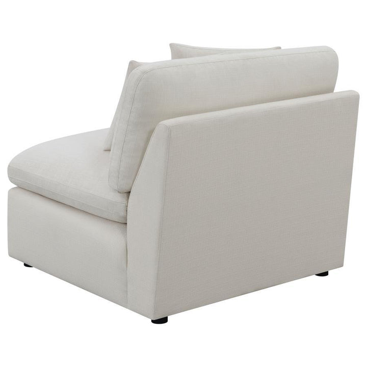 Hobson - Upholstered Armless Chair - Ivory Stationary Chair modern furniture Contempo Furniture