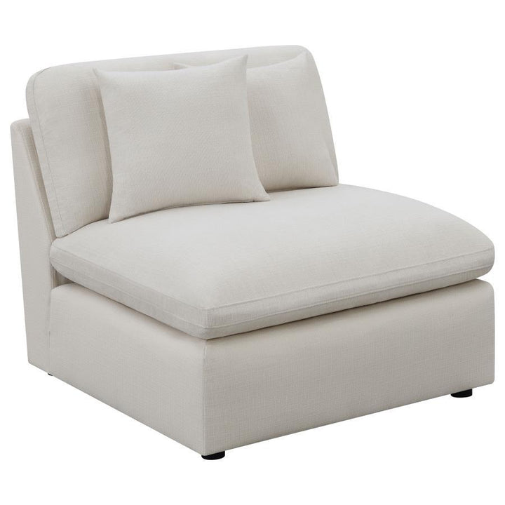 Hobson - Upholstered Armless Chair - Ivory Stationary Chair modern furniture Contempo Furniture