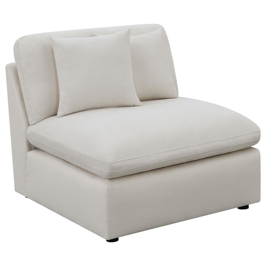 Hobson - Upholstered Armless Chair - Ivory Stationary Chair modern furniture Contempo Furniture