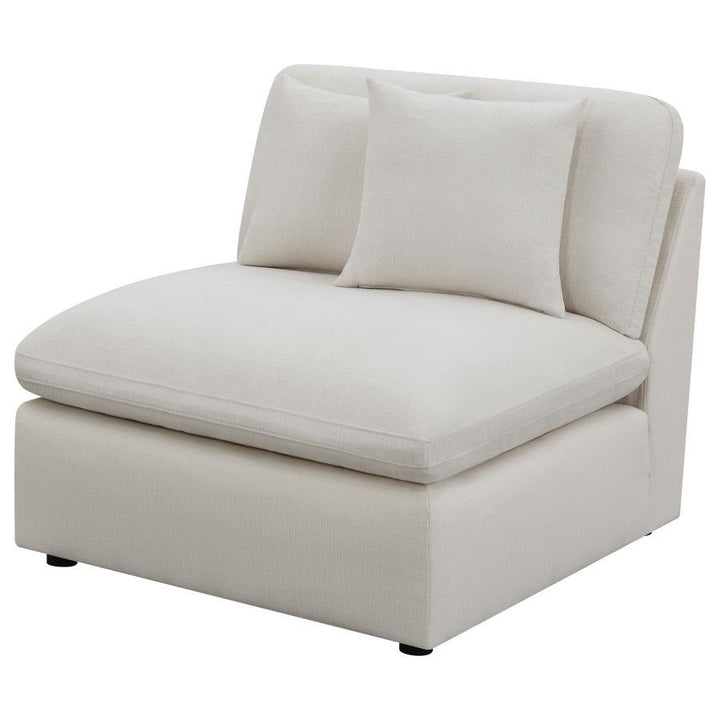 Hobson - Upholstered Armless Chair - Ivory Stationary Chair modern furniture Contempo Furniture