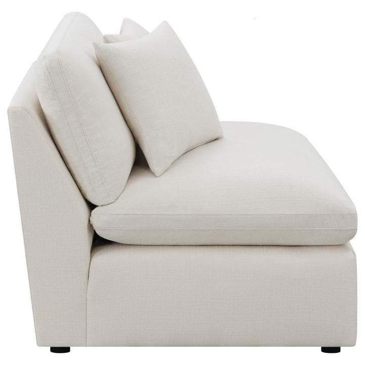 Hobson - Upholstered Armless Chair - Ivory Stationary Chair modern furniture Contempo Furniture