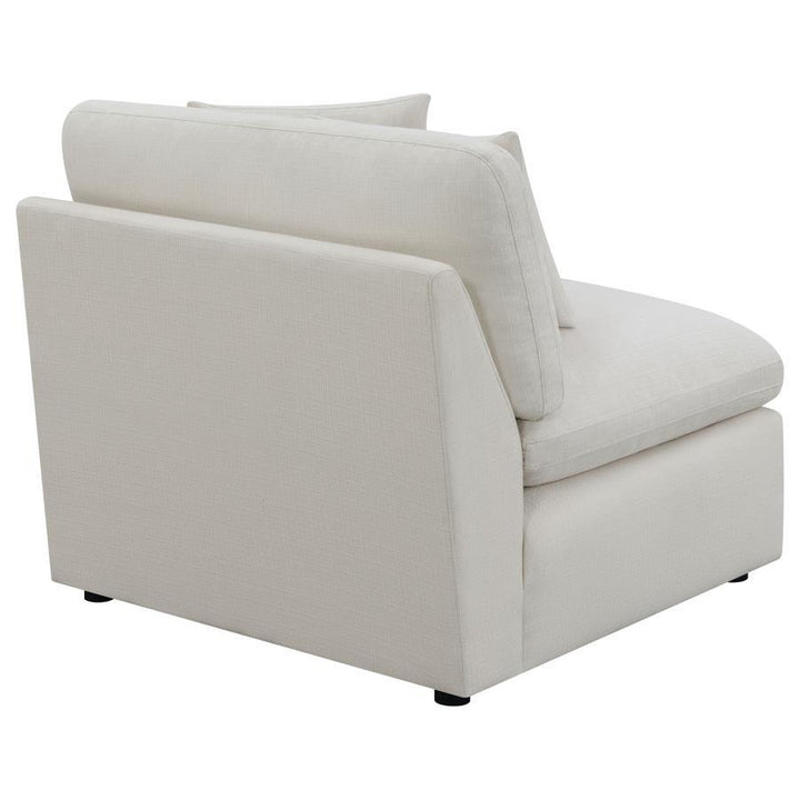 Hobson - Upholstered Armless Chair - Ivory Stationary Chair modern furniture Contempo Furniture
