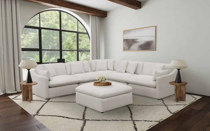 Hobson - Upholstered Armless Chair - Ivory Stationary Chair modern furniture Contempo Furniture