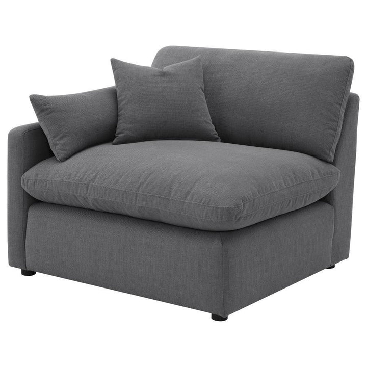 Hobson - Upholstered LAF Chair - Charcoal Stationary Chair modern furniture Contempo Furniture