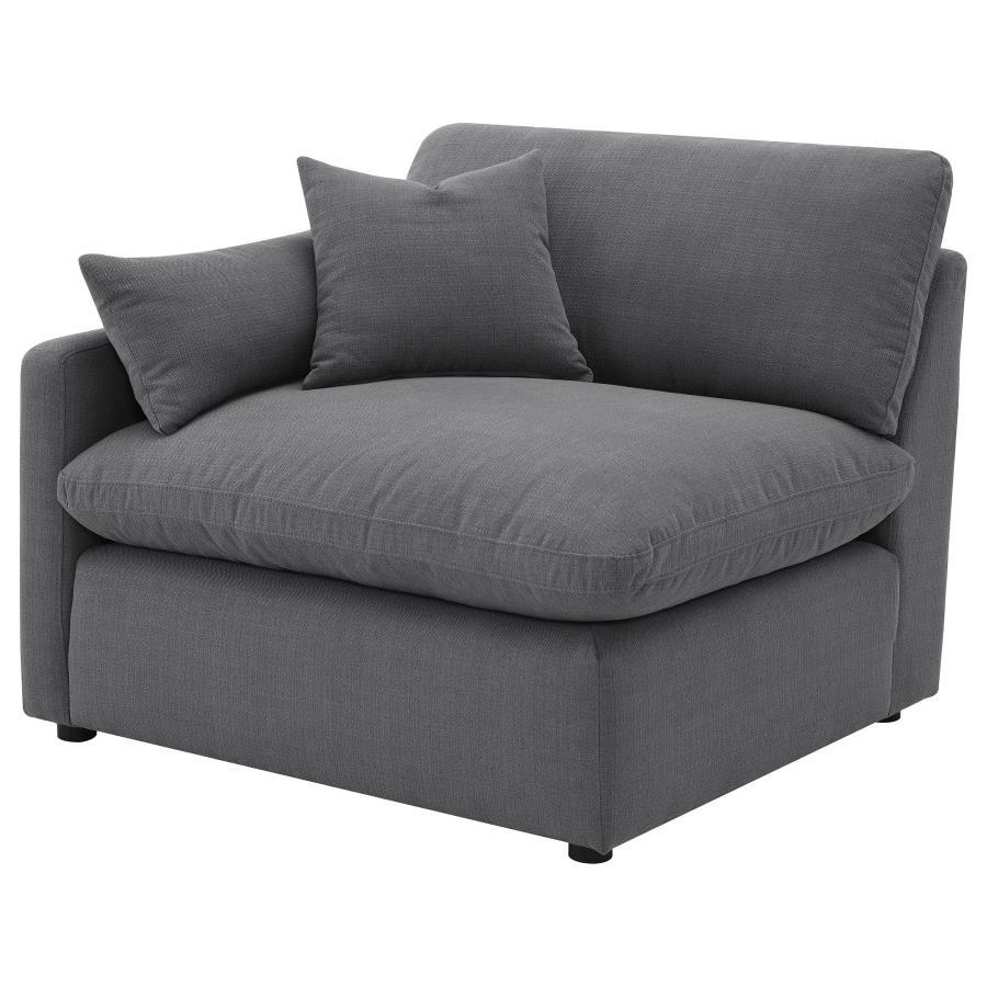 Hobson - Upholstered LAF Chair - Charcoal Stationary Chair modern furniture Contempo Furniture