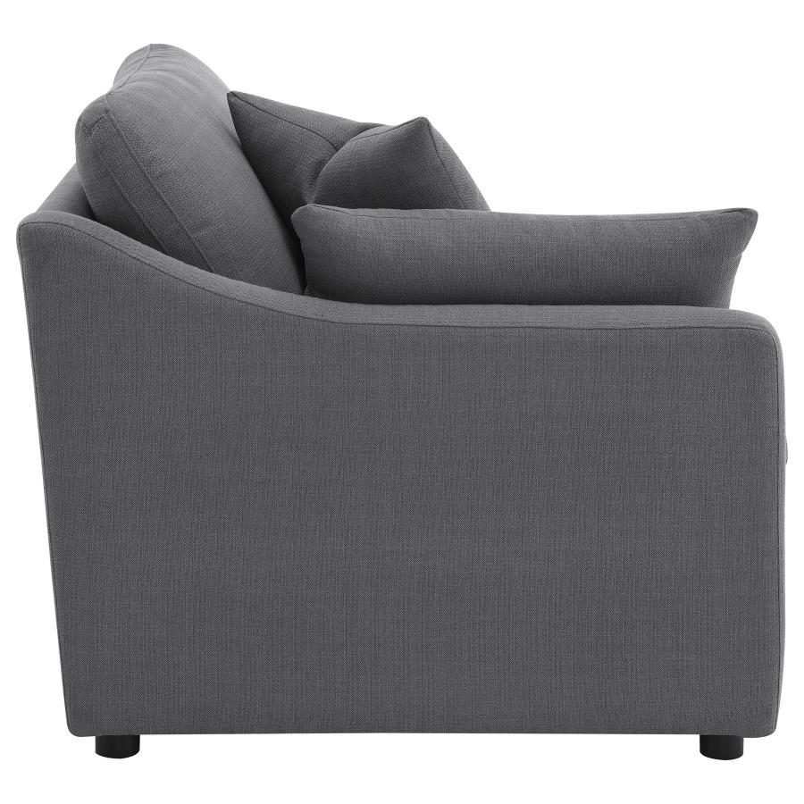 Hobson - Upholstered LAF Chair - Charcoal Stationary Chair modern furniture Contempo Furniture