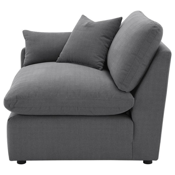 Hobson - Upholstered LAF Chair - Charcoal Stationary Chair modern furniture Contempo Furniture