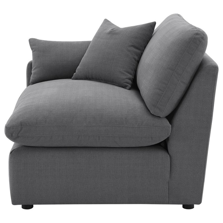 Hobson - Upholstered LAF Chair - Charcoal Stationary Chair modern furniture Contempo Furniture