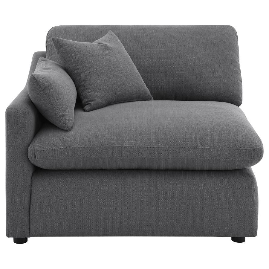 Hobson - Upholstered LAF Chair - Charcoal Stationary Chair modern furniture Contempo Furniture