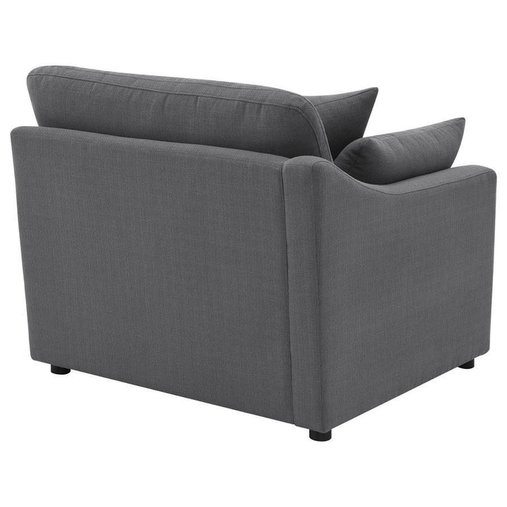 Hobson - Upholstered LAF Chair - Charcoal Stationary Chair modern furniture Contempo Furniture