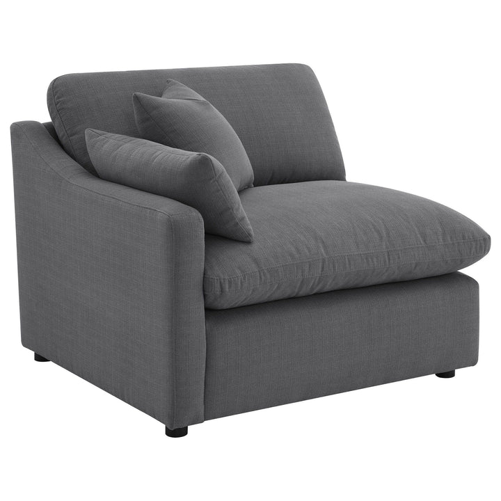 Hobson - Upholstered LAF Chair - Charcoal Stationary Chair modern furniture Contempo Furniture