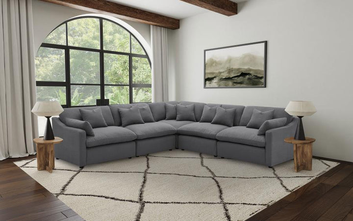 Hobson - Upholstered RAF Chair - Charcoal Stationary Chair modern furniture Contempo Furniture