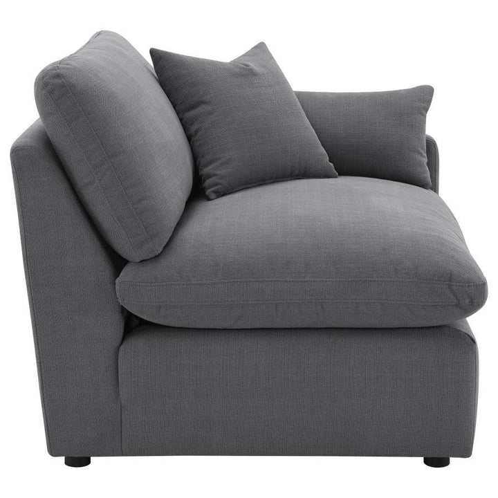 Hobson - Upholstered RAF Chair - Charcoal Stationary Chair modern furniture Contempo Furniture