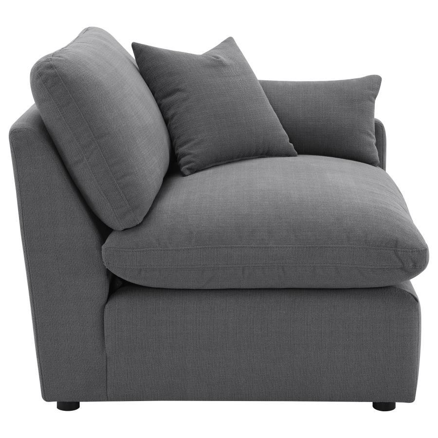 Hobson - Upholstered RAF Chair - Charcoal Stationary Chair modern furniture Contempo Furniture