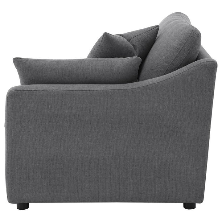 Hobson - Upholstered RAF Chair - Charcoal Stationary Chair modern furniture Contempo Furniture
