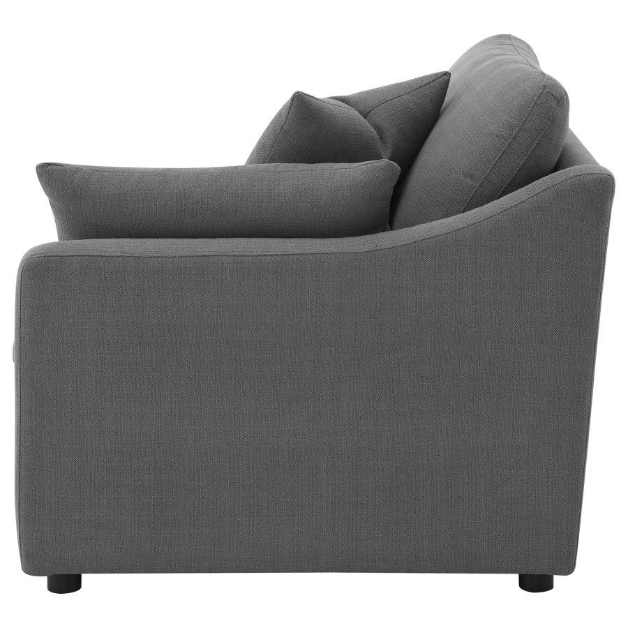 Hobson - Upholstered RAF Chair - Charcoal Stationary Chair modern furniture Contempo Furniture