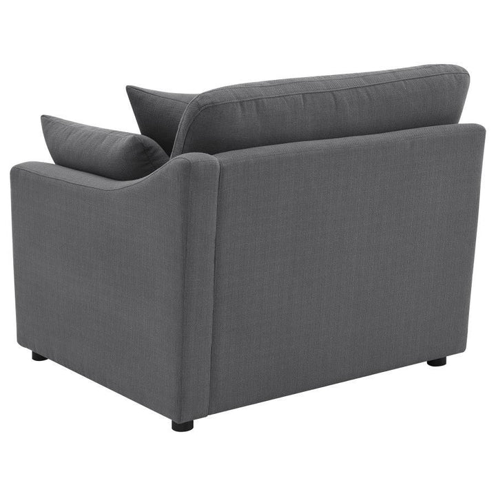 Hobson - Upholstered RAF Chair - Charcoal Stationary Chair modern furniture Contempo Furniture