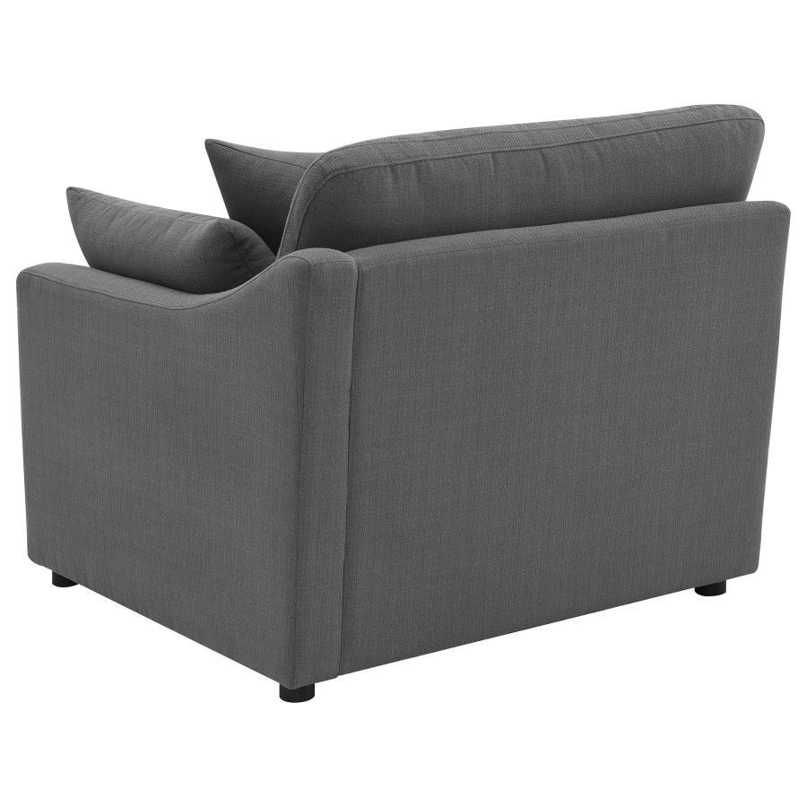 Hobson - Upholstered RAF Chair - Charcoal Stationary Chair modern furniture Contempo Furniture