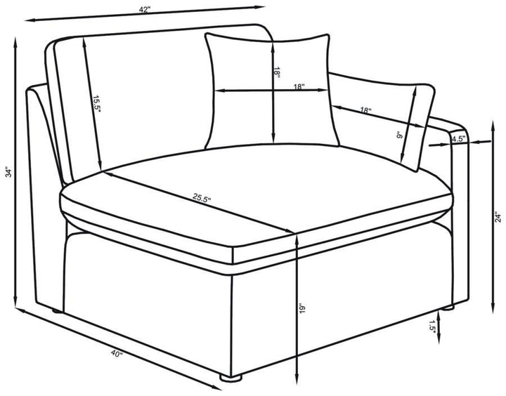 Hobson - Upholstered RAF Chair - Charcoal Stationary Chair modern furniture Contempo Furniture