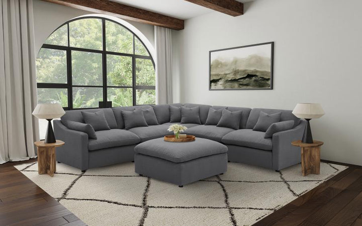 Hobson - Upholstered RAF Chair - Charcoal Stationary Chair modern furniture Contempo Furniture