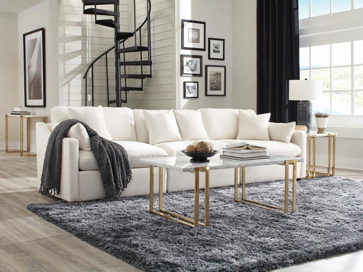 Hobson - Upholstered RAF Chair - Ivory Stationary Chair modern furniture Contempo Furniture