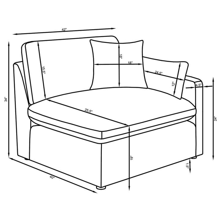 Hobson - Upholstered RAF Chair - Ivory Stationary Chair modern furniture Contempo Furniture