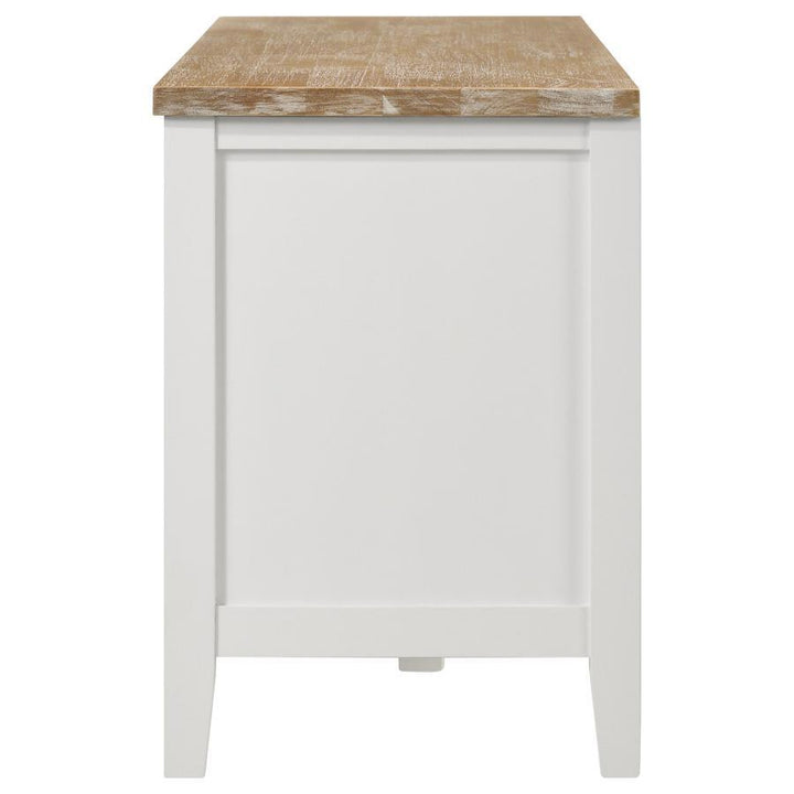 Hollis - 2 Door Wood TV Stand With Drawer - Brown And White TV Stand modern furniture Contempo Furniture