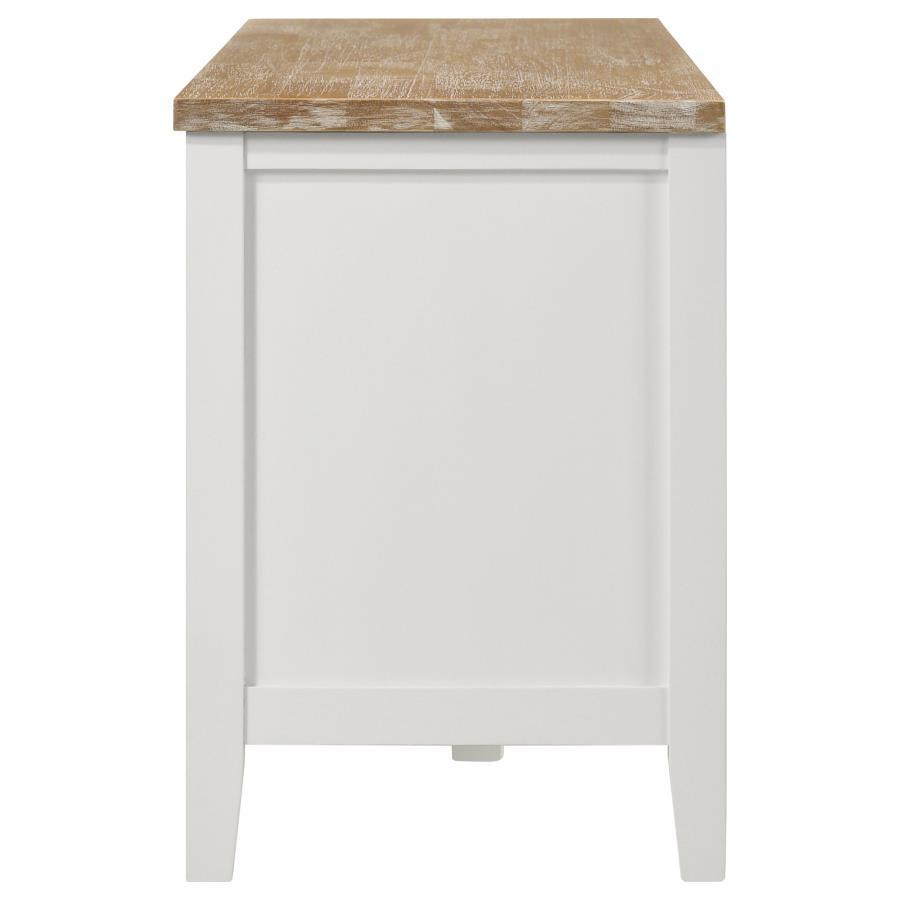 Hollis - 2 Door Wood TV Stand With Drawer - Brown And White TV Stand modern furniture Contempo Furniture