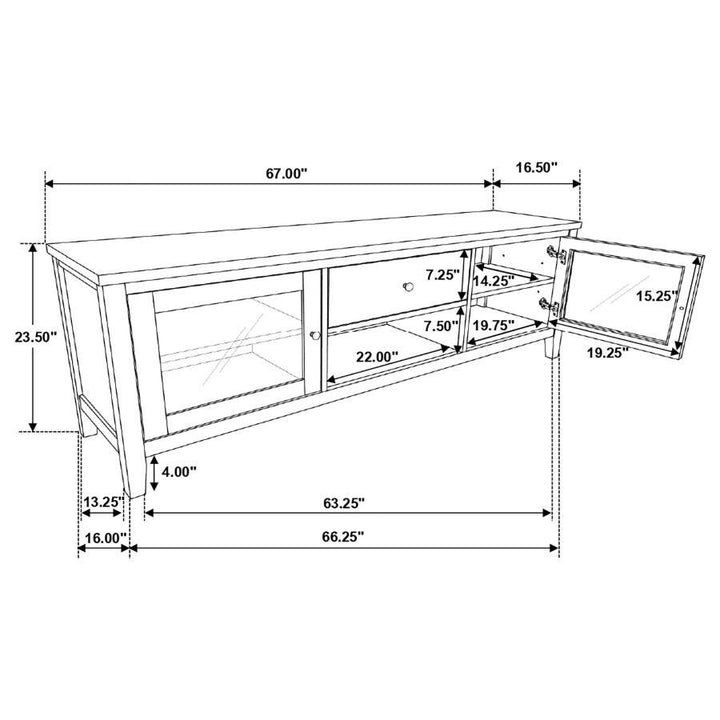 Hollis - 2 Door Wood TV Stand With Drawer - Brown And White TV Stand modern furniture Contempo Furniture