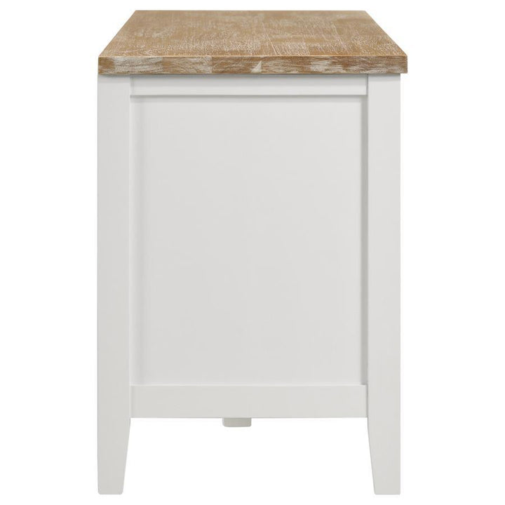 Hollis - 2 Door Wood TV Stand With Drawer - Brown And White TV Stand modern furniture Contempo Furniture