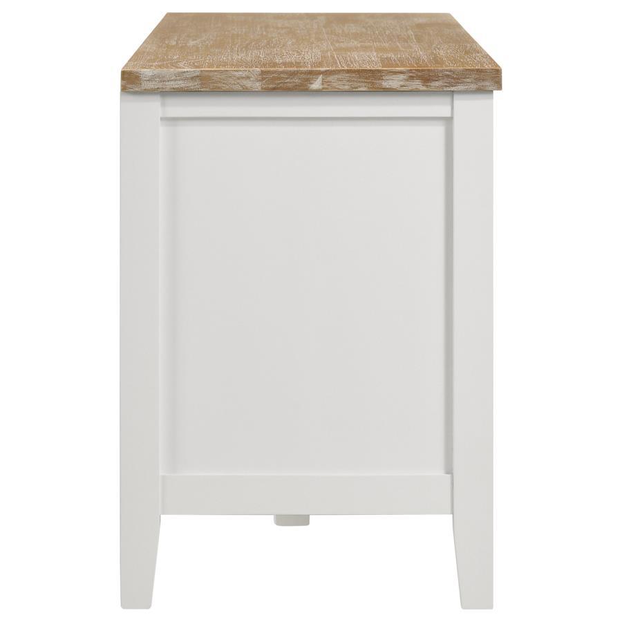 Hollis - 2 Door Wood TV Stand With Drawer - Brown And White TV Stand modern furniture Contempo Furniture