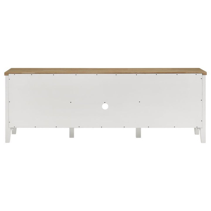 Hollis - 2 Door Wood TV Stand With Drawer - Brown And White TV Stand modern furniture Contempo Furniture