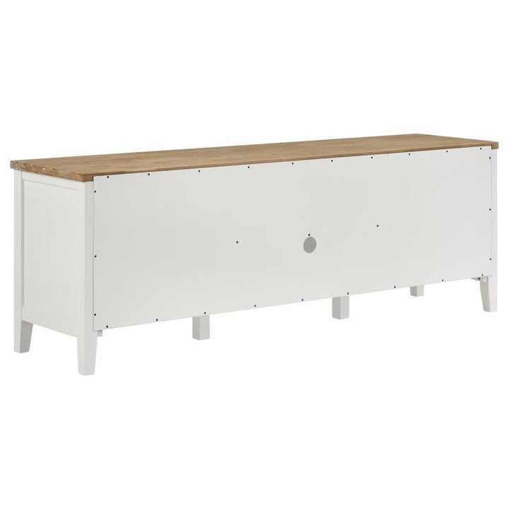 Hollis - 2 Door Wood TV Stand With Drawer - Brown And White TV Stand modern furniture Contempo Furniture
