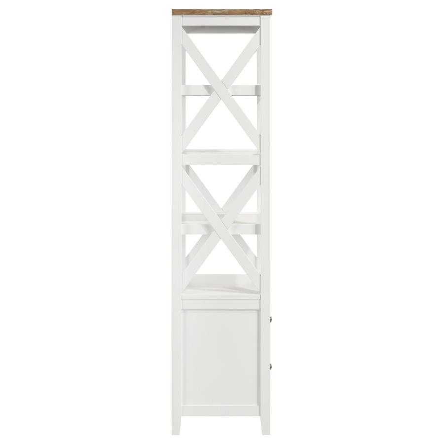 Hollis - 4 - Shelf Wood Media Tower With Drawers - Brown And White Piers modern furniture Contempo Furniture