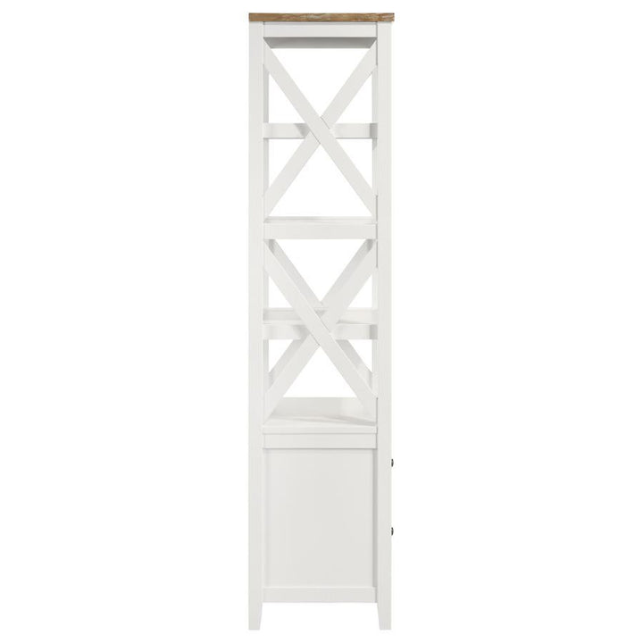 Hollis - 4 - Shelf Wood Media Tower With Drawers - Brown And White Piers modern furniture Contempo Furniture