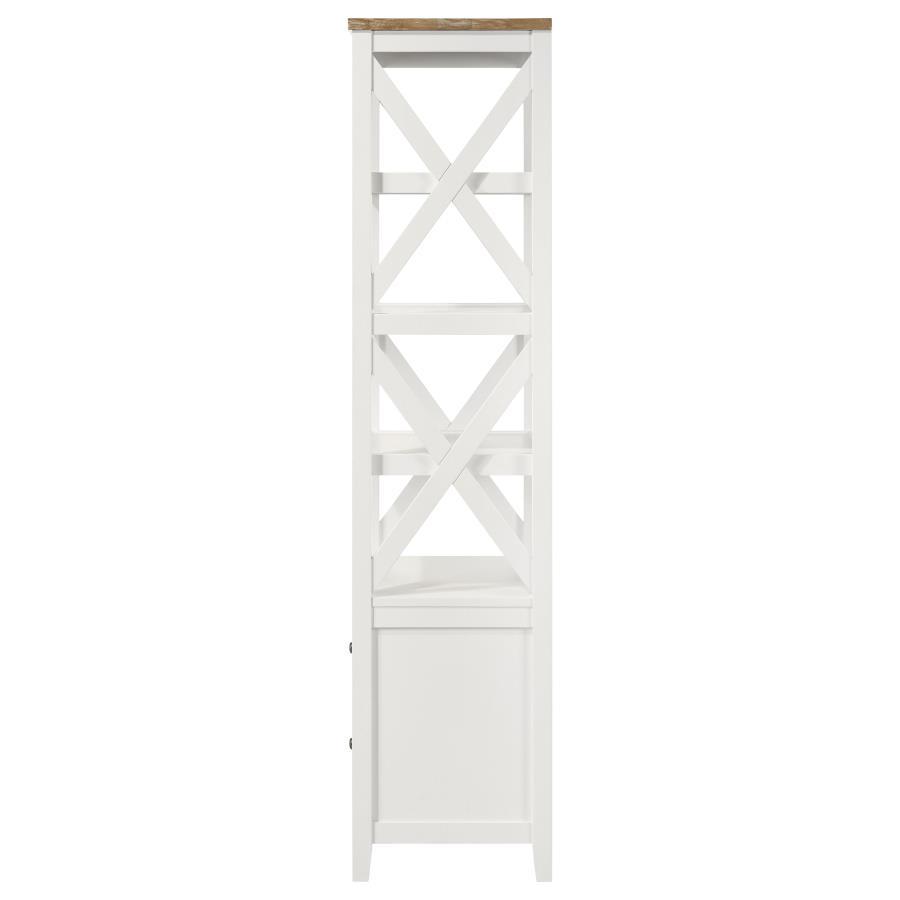 Hollis - 4 - Shelf Wood Media Tower With Drawers - Brown And White Piers modern furniture Contempo Furniture