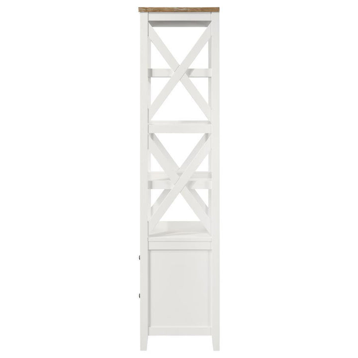 Hollis - 4 - Shelf Wood Media Tower With Drawers - Brown And White Piers modern furniture Contempo Furniture
