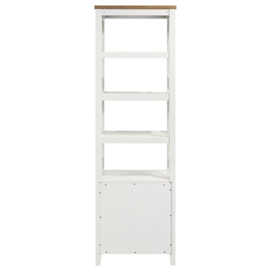 Hollis - 4 - Shelf Wood Media Tower With Drawers - Brown And White Piers modern furniture Contempo Furniture
