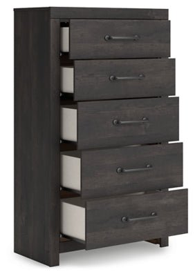 Hollivern Chest of Drawers - Dark Gray Accent Chest modern furniture Contempo Furniture
