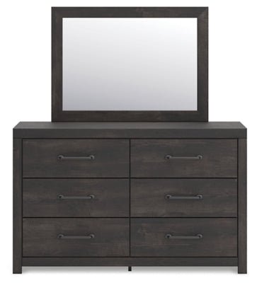 Hollivern Dresser and Mirror - Dark Gray Dresser & Mirror modern furniture Contempo Furniture