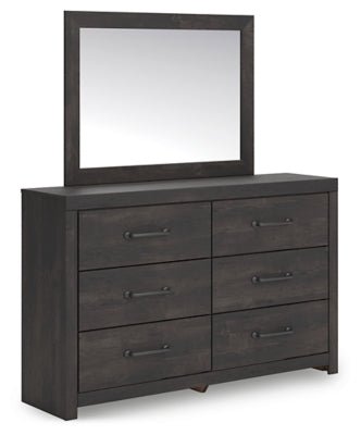 Hollivern Dresser and Mirror - Dark Gray Dresser &amp; Mirror modern furniture Contempo Furniture