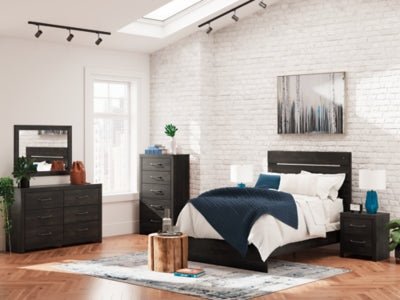 Hollivern Full Panel Bed - Dark Gray Panel Bed modern furniture Contempo Furniture